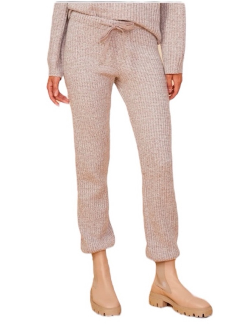 Monrow Women's Wool Cash Space Dye Vintage Sweat Pants Small Marled Soft